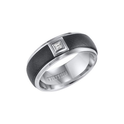Triton Black And White Tungsten Carbide Men'S Band 22-4328