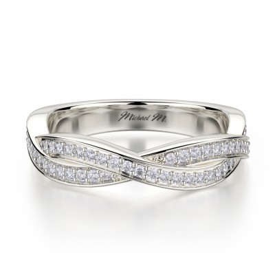 MICHAEL M 18k White Gold Wedding Band R709B-18W