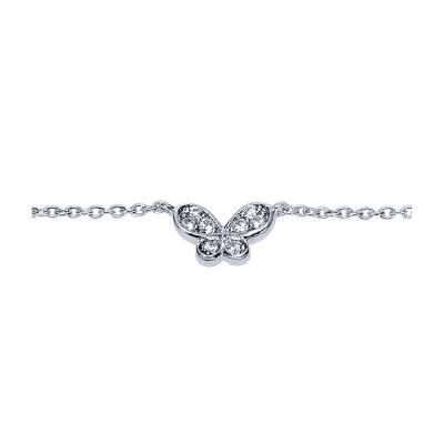 14k White Gold Diamond Chain Bracelet