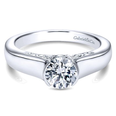 Engagement Ring 14k White Gold Diamond Solitaire