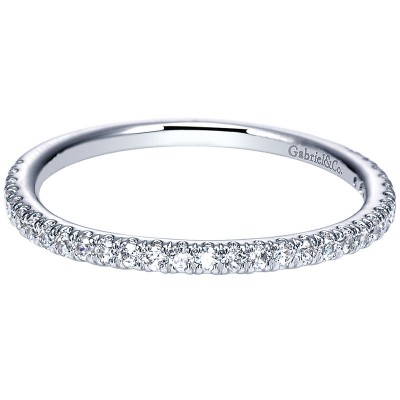 Wedding Band 14k White Gold Diamond Straight