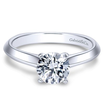 Engagement Ring 14k White Gold Solitaire