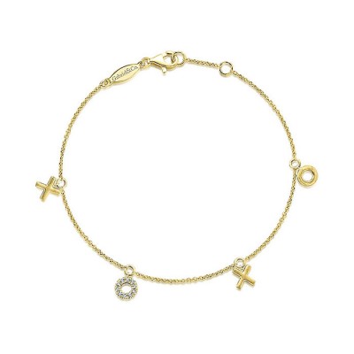 14k Yellow Gold Diamond Chain Bracelet