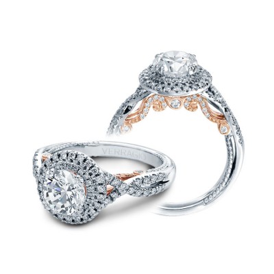 Verragio Double Halo Twist Engagement Ring