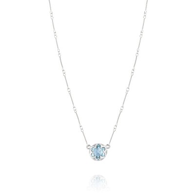 Station Link Necklace featuring Sky Blue Topaz