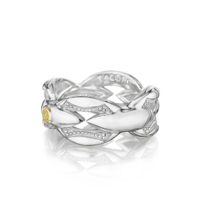 Bold Crescent Links Ring in Silver