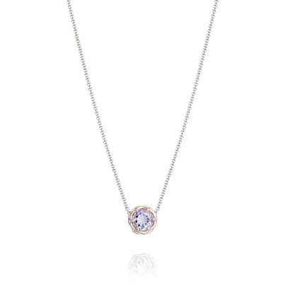 Crescent Station Necklace featuring Rose Amethyst sn204p13