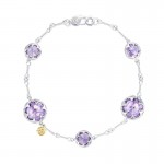 Multi Gem Chain Bracelet featuring Amethyst