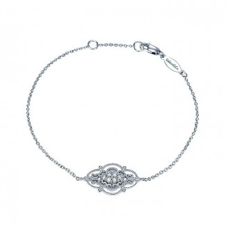 14k White Gold Diamond Chain Bracelet