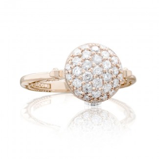 PavÃƒÂ© Dew Drop Ring in Rose Gold with Diamonds