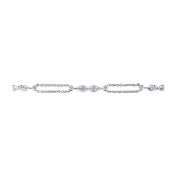 14k White Gold Diamond Chain Bracelet